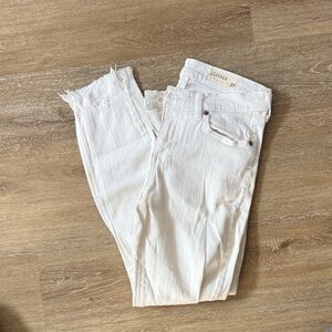 Pistola Women's White skinny Jeans with Frayed Hem distressed